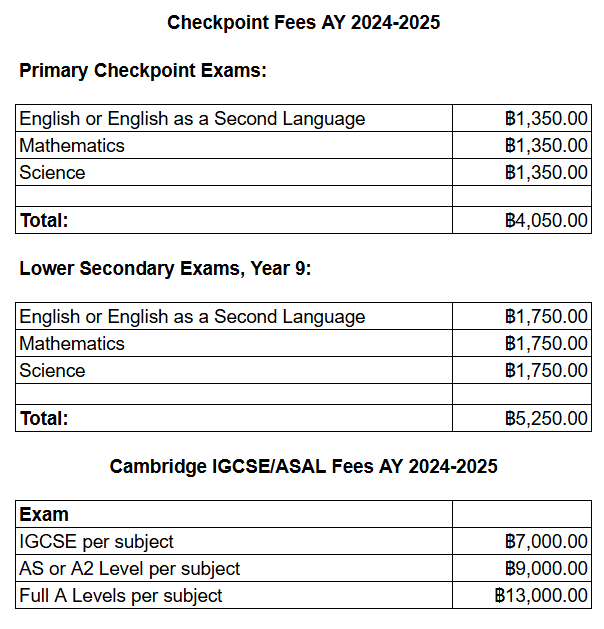 Exam Fees AY24-25